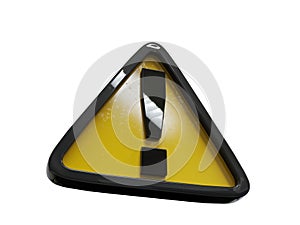 Yellow TriangleÂ Warning 3d Sign with Exclamation Mark